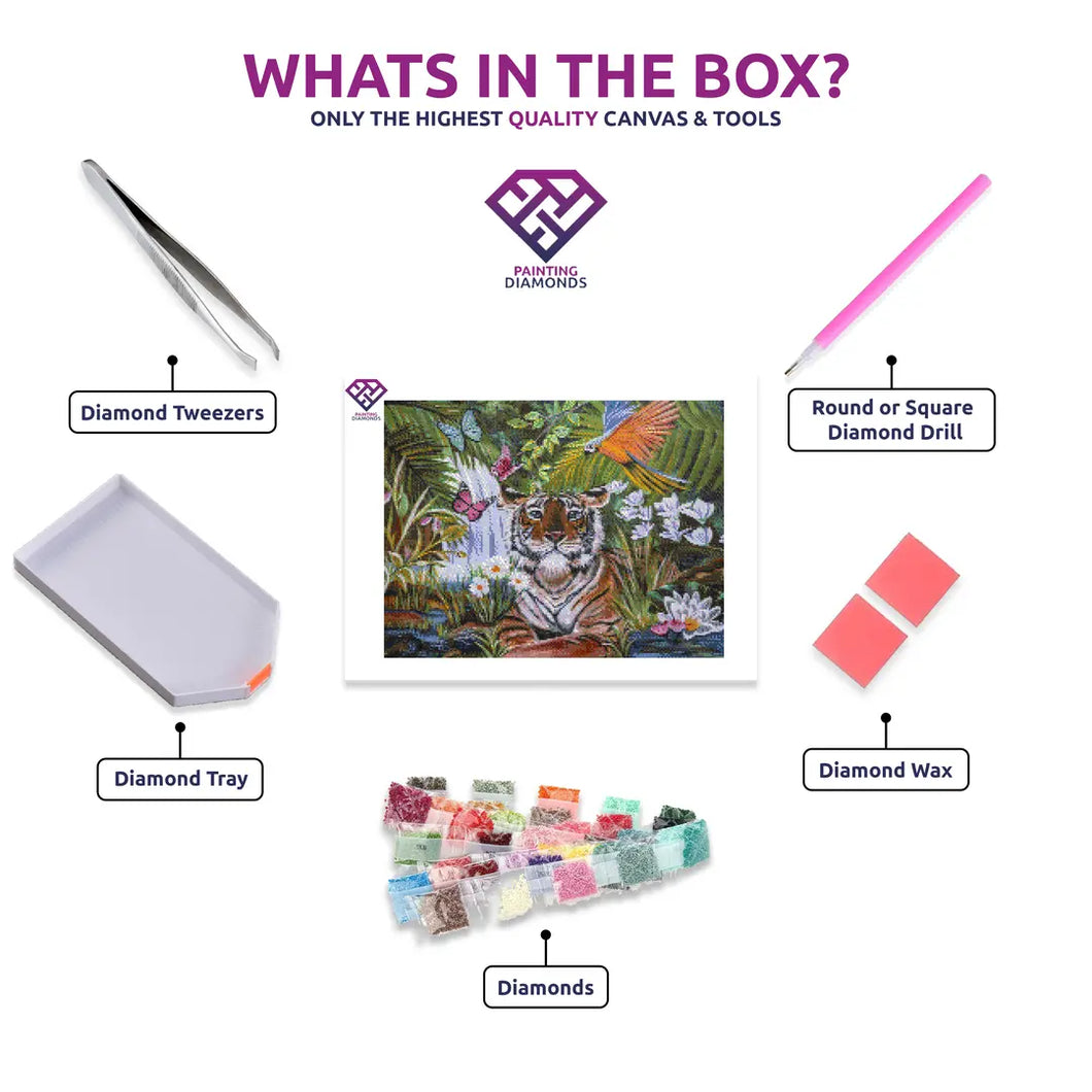 Rainforest Tiger - 5D Diamond Painting Kit