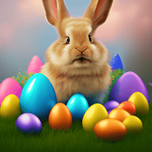 Colourful Easter Bunny - 5D Diamond Painting Kit