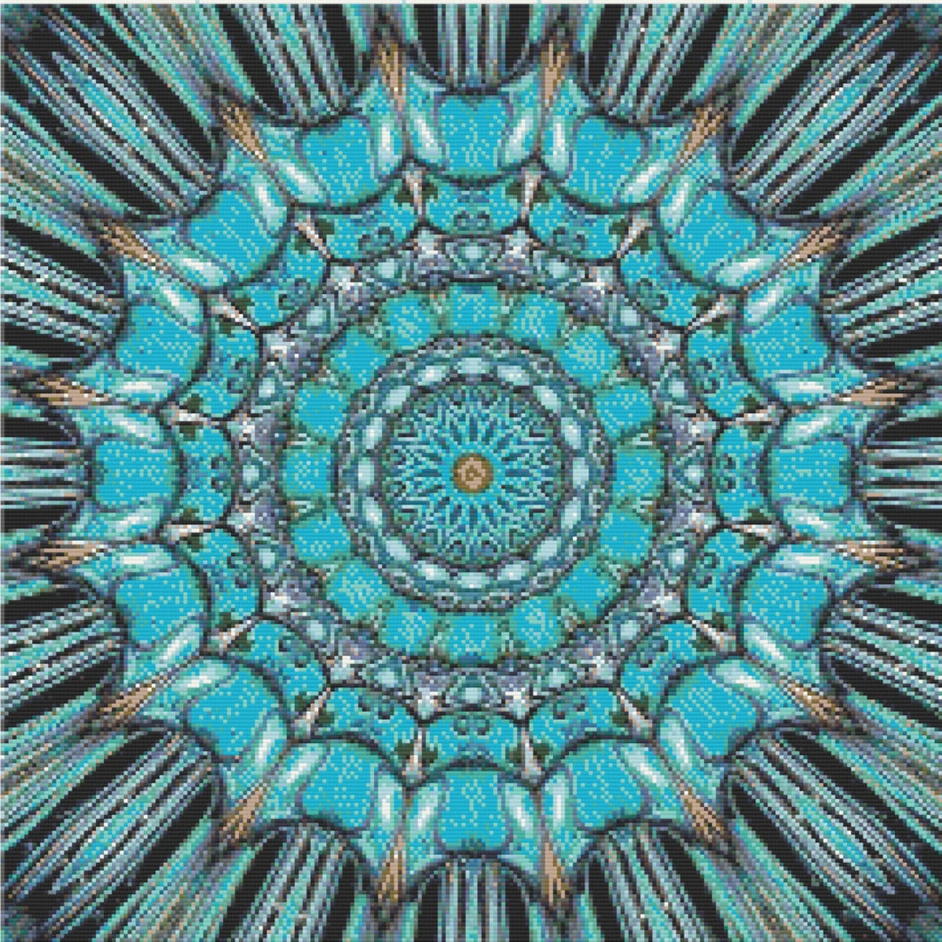 Aqua Kaleidoscope Dream - 5D Diamond Painting Kit