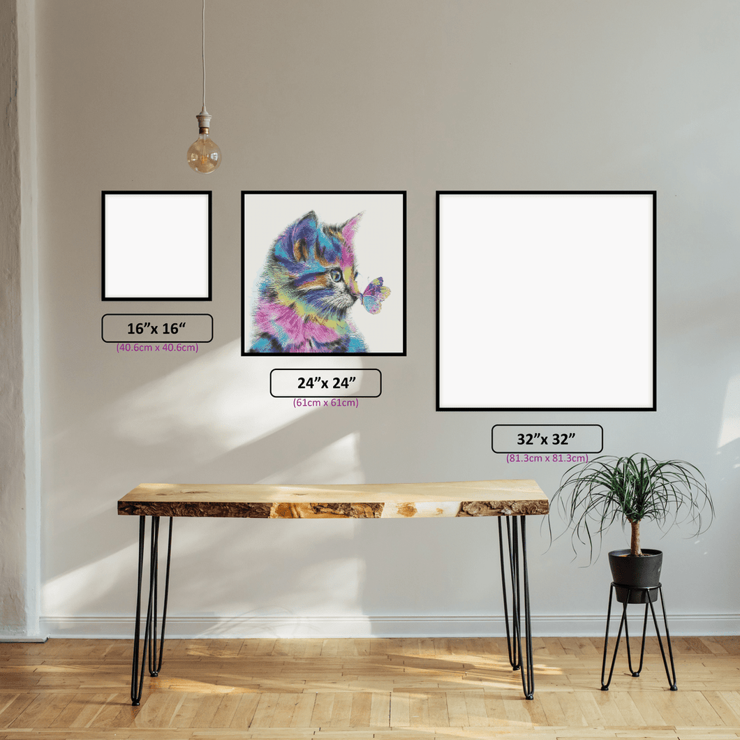 Kitten's Butterfly Encounter - 5D Diamond Painting Kit