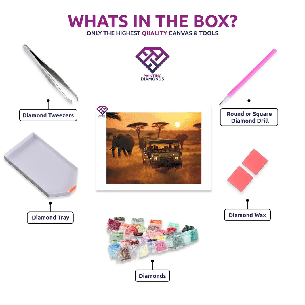 African Safari Adventure - 5D Diamond Painting Kit