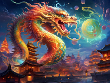 Chinese Dragon Delight - 5D Diamond Painting Kit