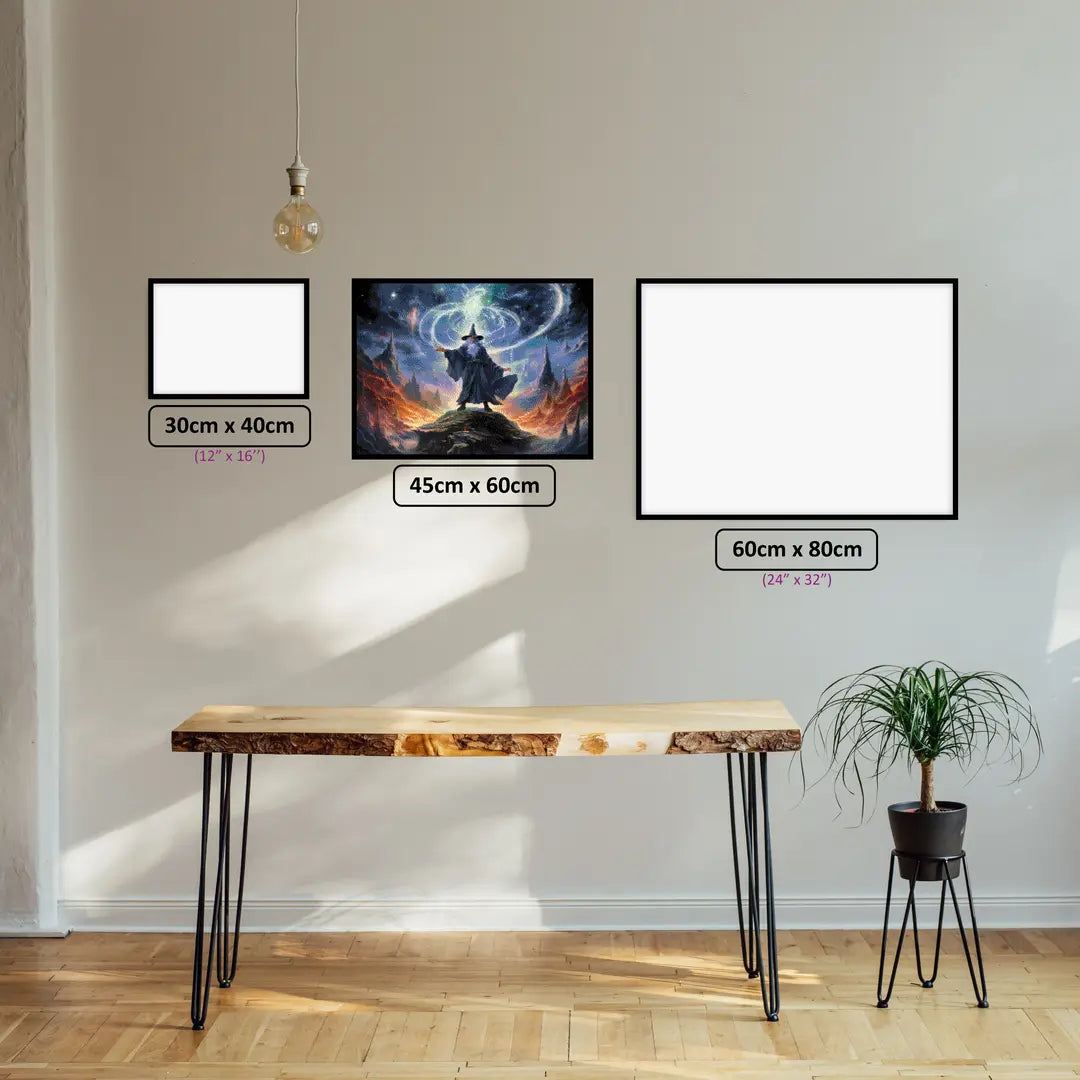 Wizard's Nexus diamond painting displayed in a room setting