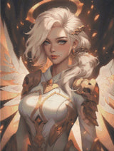 Angelic Artificer artwork shown as a completed diamond painting preview