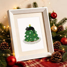 Framed Christmas Black Cats mini diamond painting artwork presented as finished decor