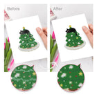 Before and after view of a Christmas Black Cats mini diamond painting design