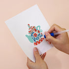 Applying drills to a Colourful Teapots mini diamond painting design