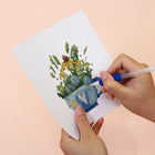 Applying drills to a Cottage Garden Teacups mini diamond painting design