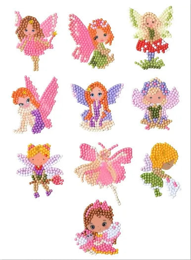 Enchanted fairies diamond painting sticker kit with colourful fairy designs for kids