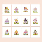 Fairy Garden Cottages twelve-pack mini diamond painting set with all designs