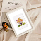 Completed Fairy Garden Cottages mini diamond painting shown as framed decor