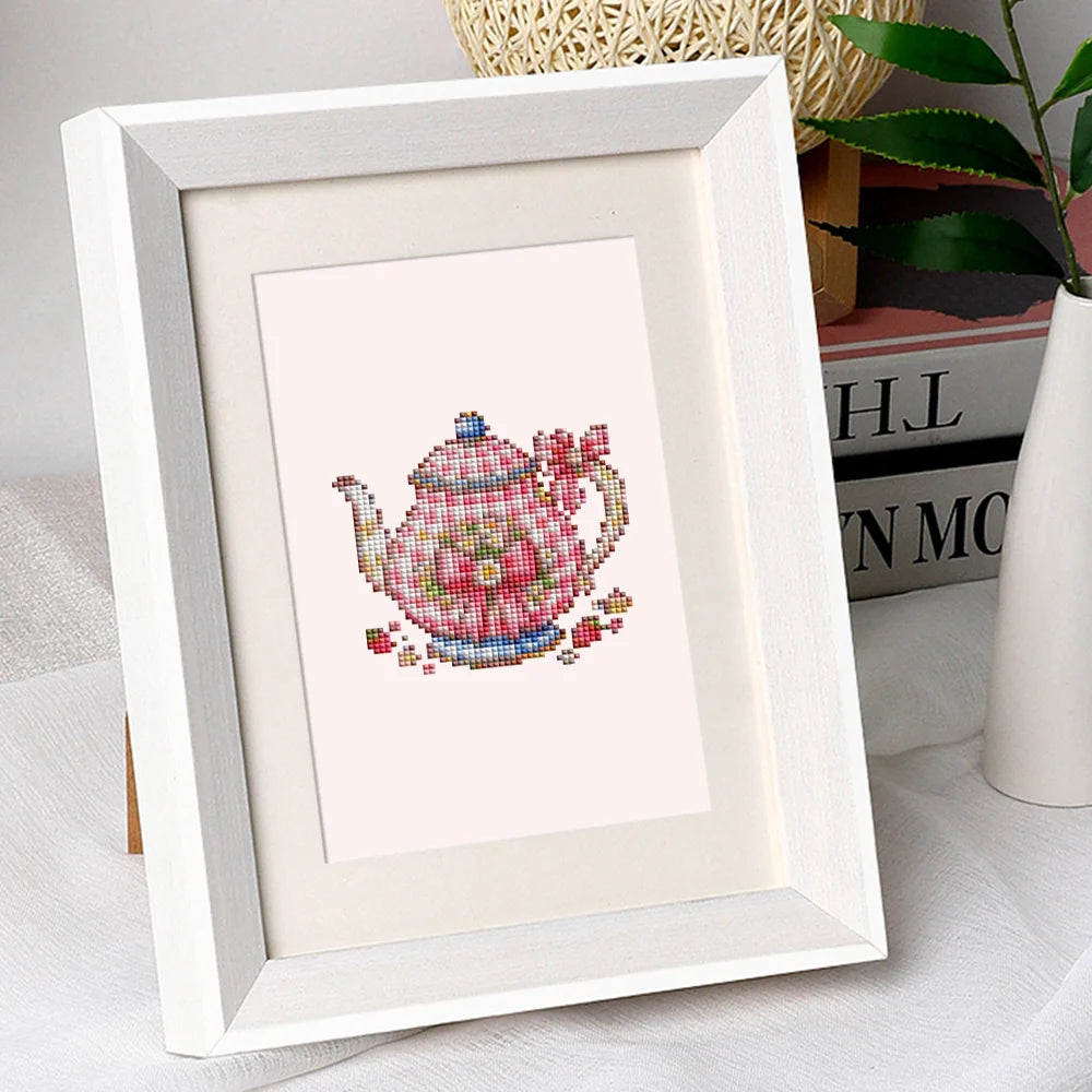 Festive Ornaments & Gifts mini diamond painting design displayed in a decorative room setting