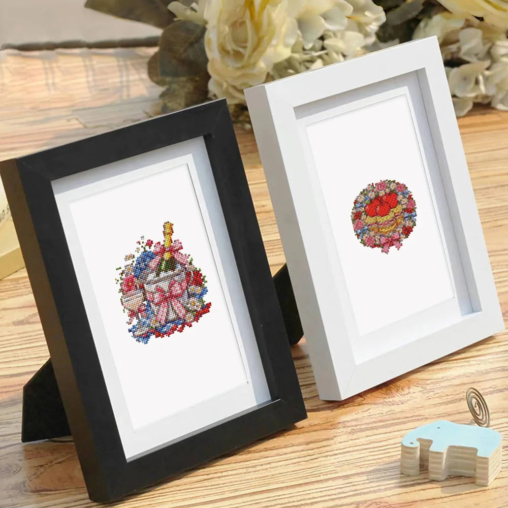 Framed Festive Ornaments & Gifts mini diamond painting artwork presented as finished decor