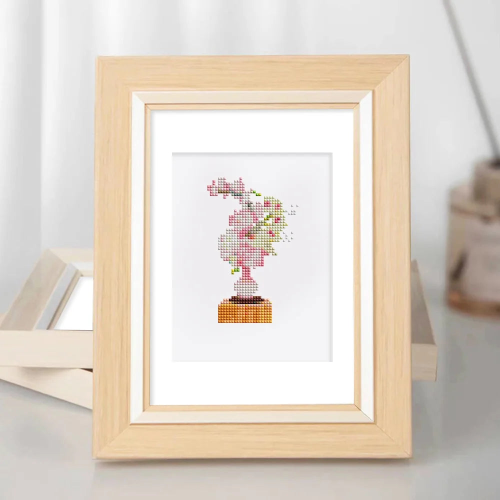 Framed Floral Arrangements mini diamond painting artwork presented as finished decor
