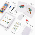 What's included with the Frogs, Lizards & Chameleons six-pack mini diamond painting set