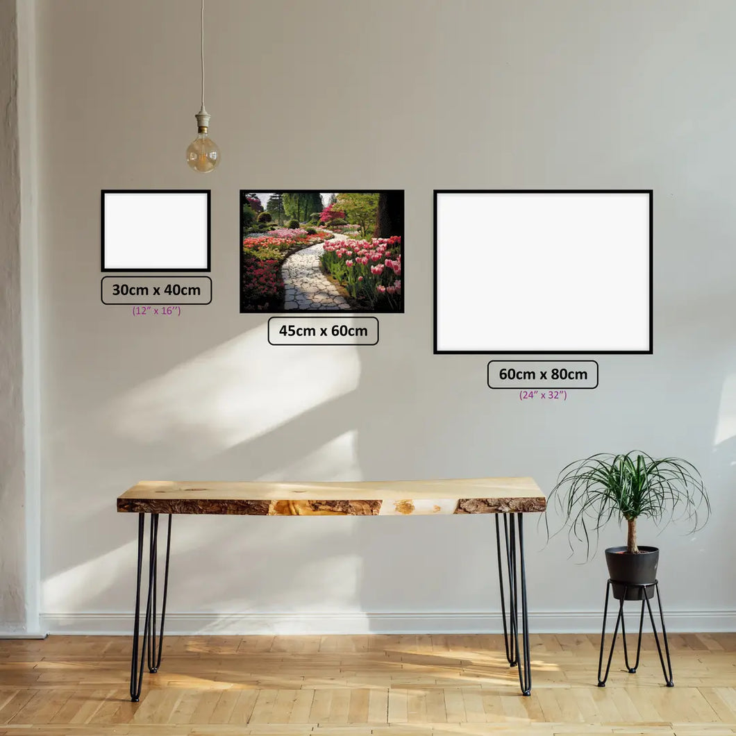 Garden Bloom diamond painting displayed in a room setting