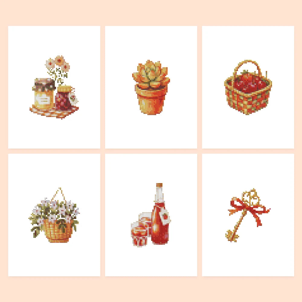 Garden Gifts & Florals six-pack mini diamond painting set with all designs