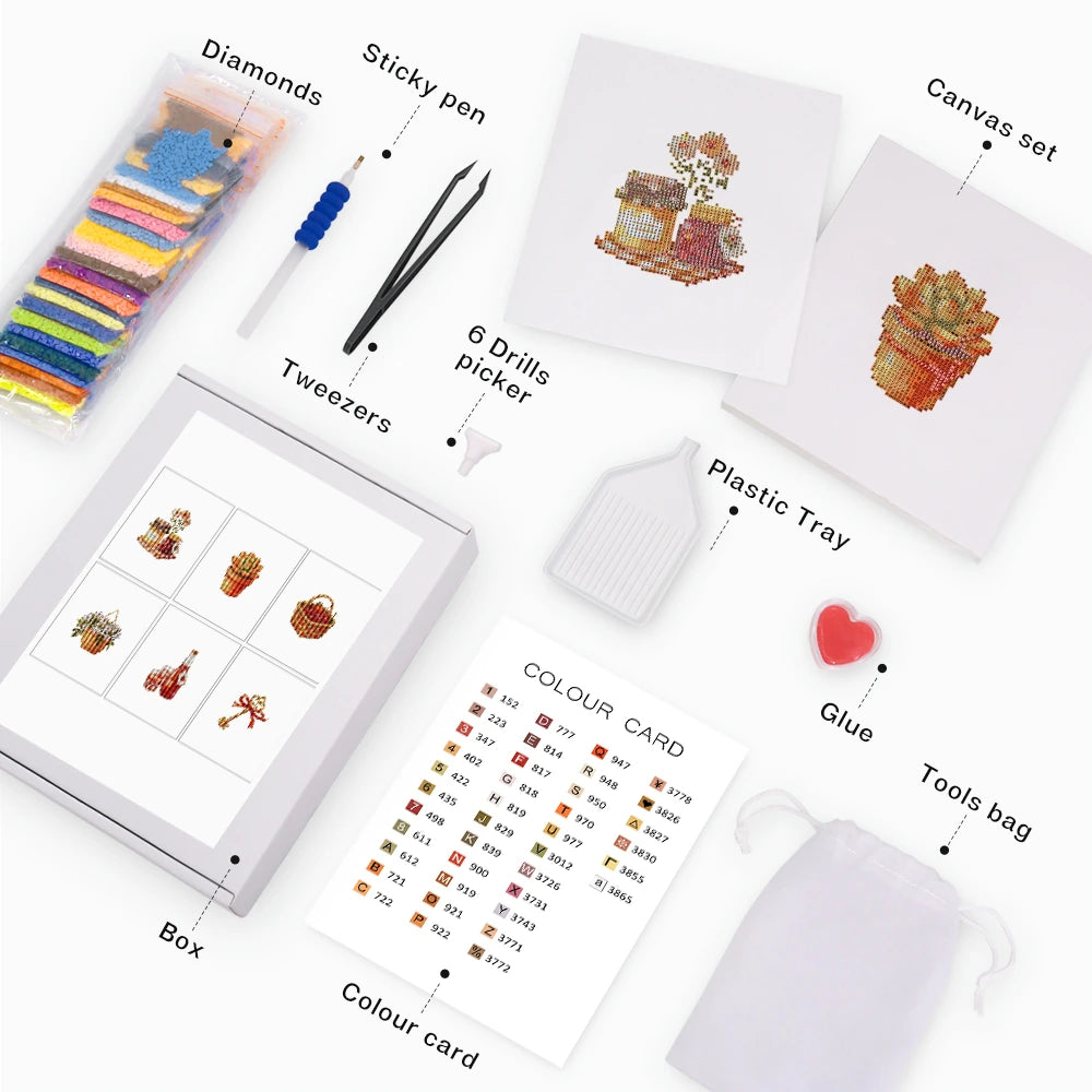 Garden Gifts & Florals Mini Diamond Painting Set – 6 Pack