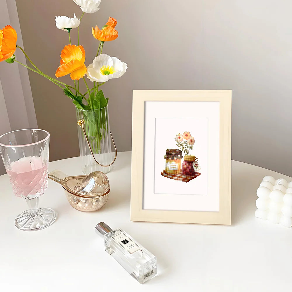 Garden Gifts & Florals mini diamond painting design displayed in a decorative room setting