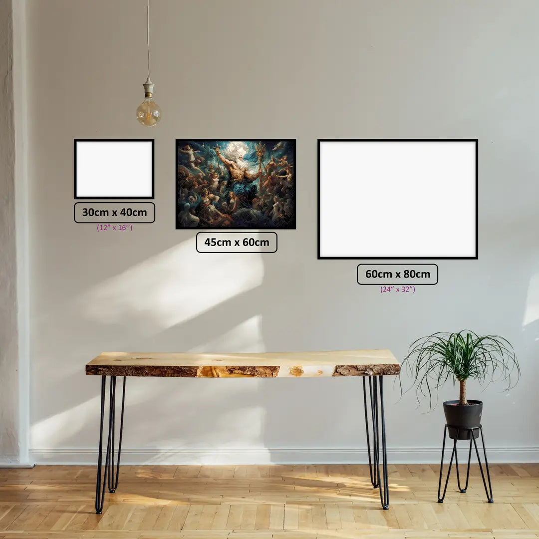 Greek Mythology Odyssey diamond painting displayed in a room setting