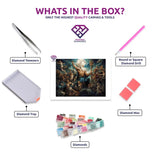 Greek Mythology Odyssey diamond painting kit contents shown together