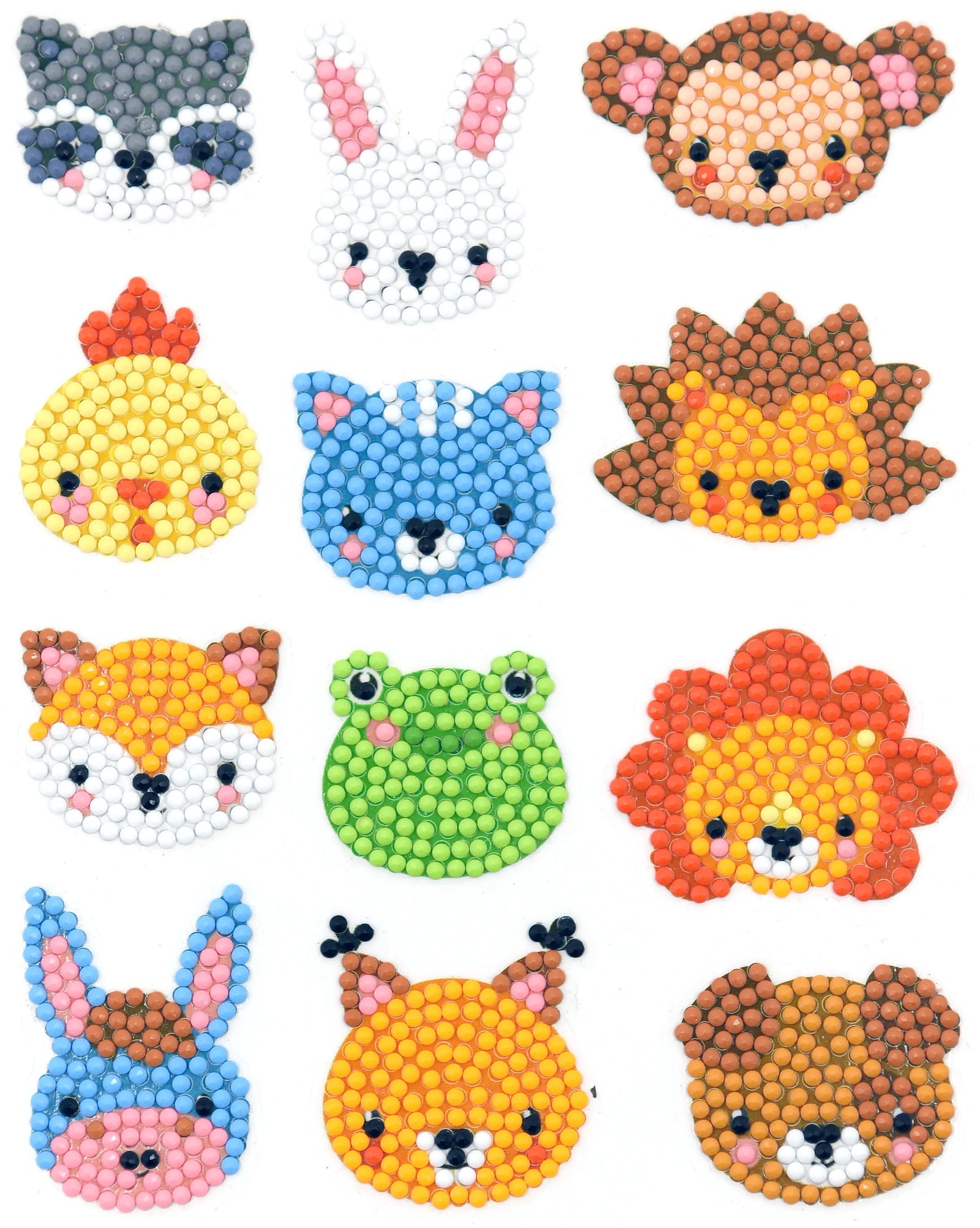 Kawaii Animal Faces - Diamond Painting Sticker Kit