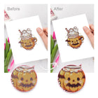 Before and after view of a Kawaii Cakes & Desserts mini diamond painting design