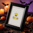 Framed Kawaii Halloween Creatures mini diamond painting artwork presented as finished decor