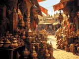 Moroccan Market Bazaar artwork shown as a completed diamond painting preview