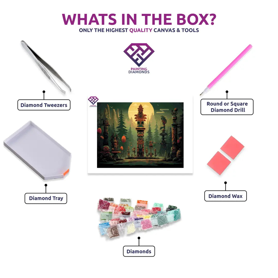 Native American Spirit diamond painting kit contents shown together