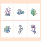 Ocean Coral & Shells six-pack mini diamond painting set with all designs
