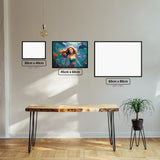 Ocean Mermaids diamond painting displayed in a room setting