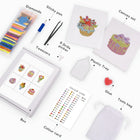 What's included with the Pastel Desserts six-pack mini diamond painting set