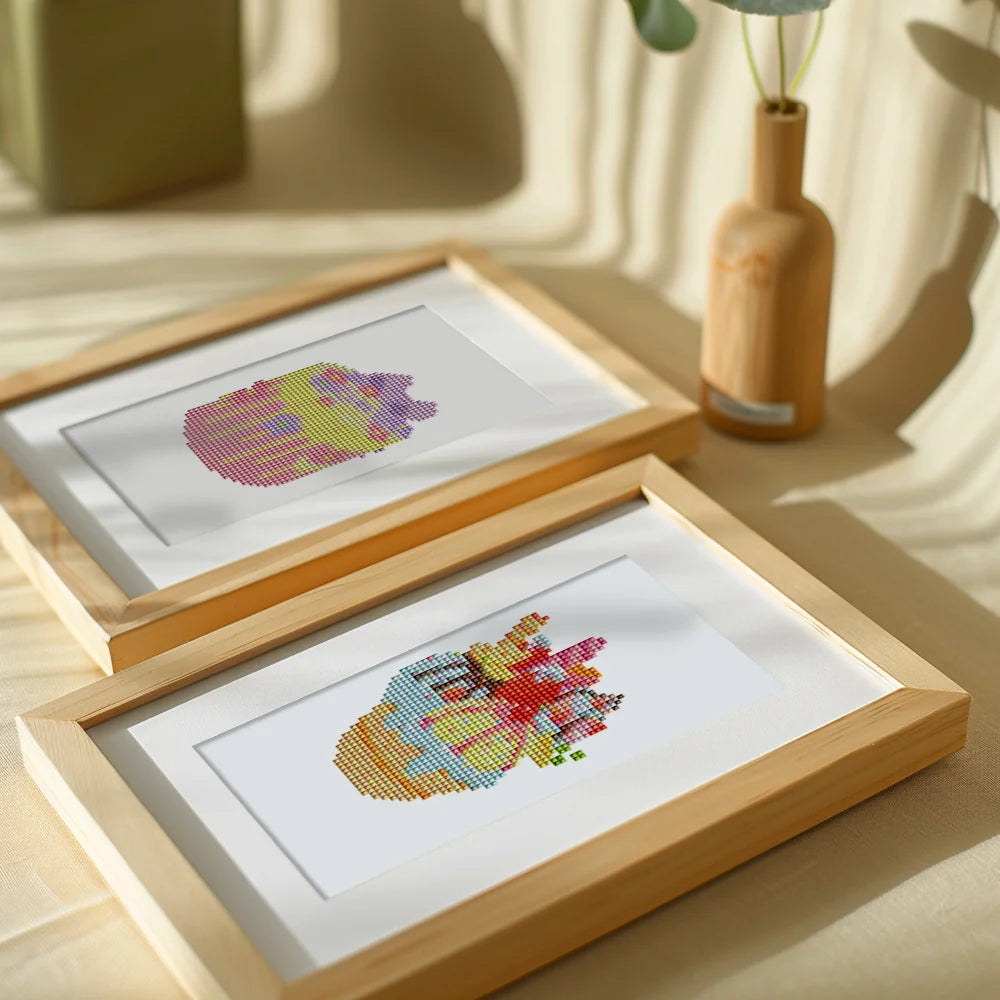 Framed Pastel Desserts mini diamond painting artwork presented as finished decor