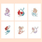 Pastel Mermaids six-pack mini diamond painting set with all designs