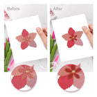 Before and after view of a Star Blooms mini diamond painting design