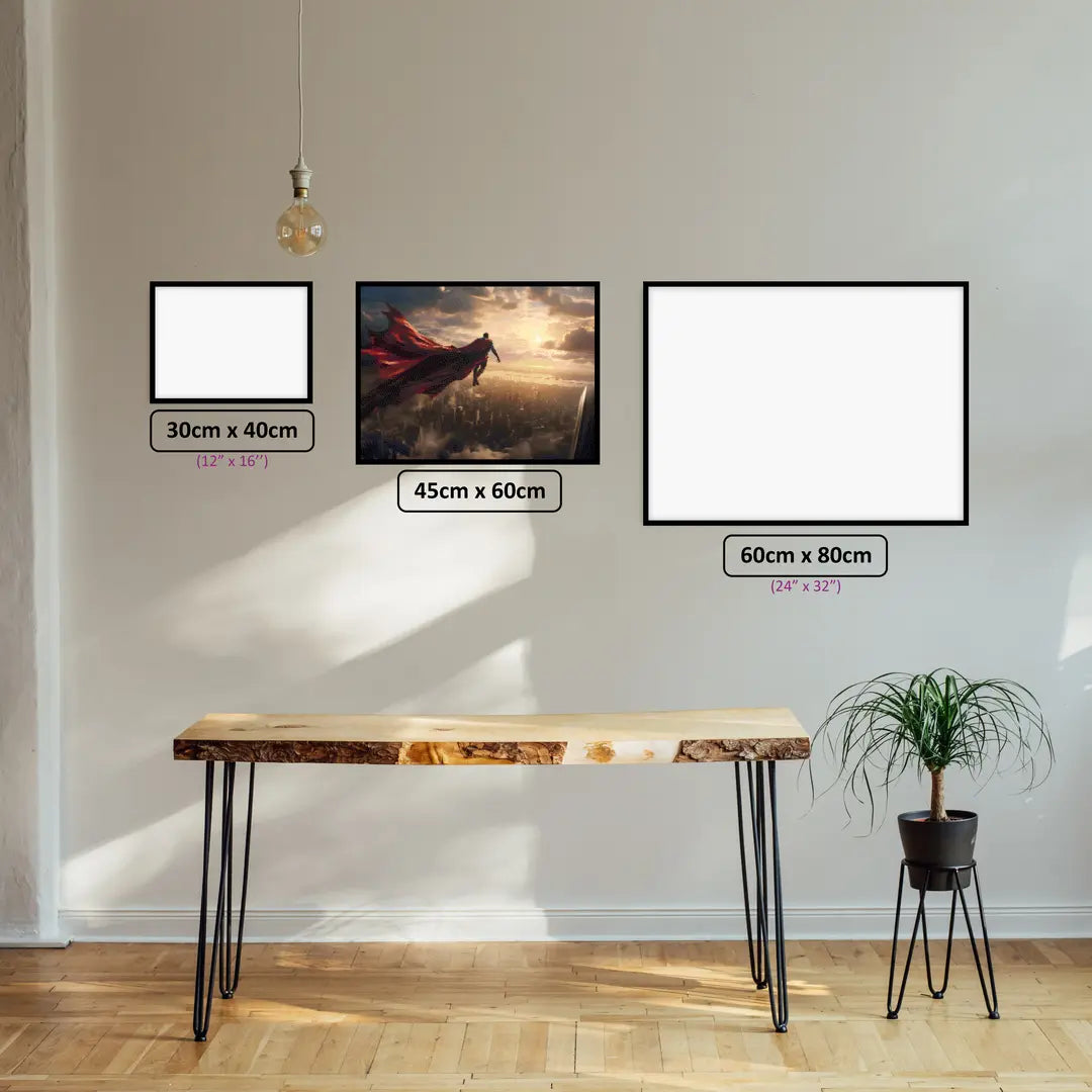 Superhero diamond painting displayed in a room setting