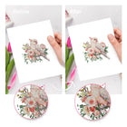 Before and after view of a Tropical Birds & Blooms mini diamond painting design