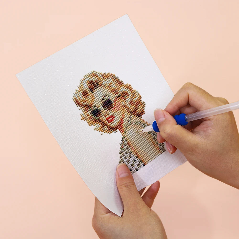 Applying drills to a Vintage Glamour Portraits mini diamond painting design