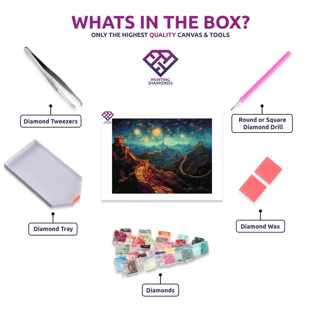 Great Wall in Starry Splendour - 5D Diamond Painting Kit