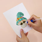 Applying drills to a Whimsical Mushrooms mini diamond painting design
