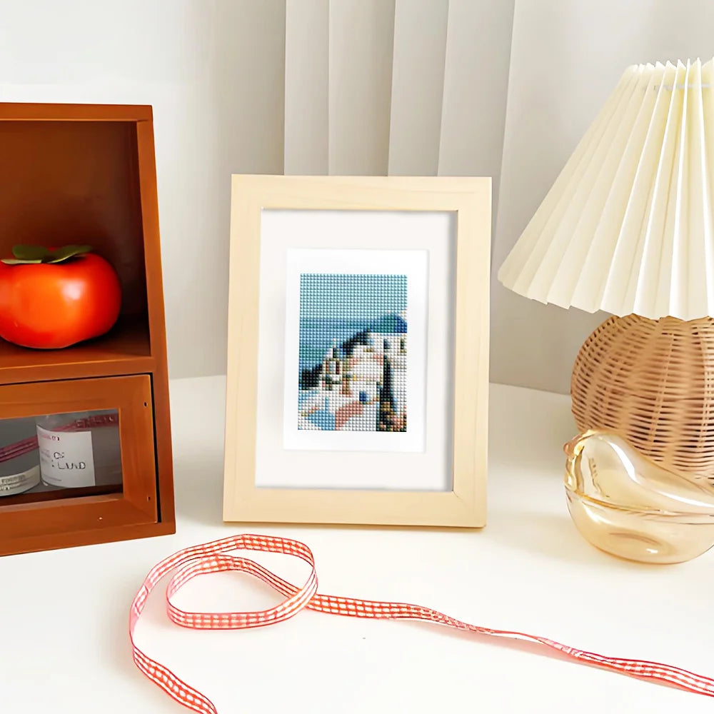 World Landmarks mini diamond painting design displayed in a decorative room setting