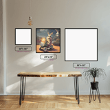 Easter Bunny on a Tractor diamond painting displayed in a room setting