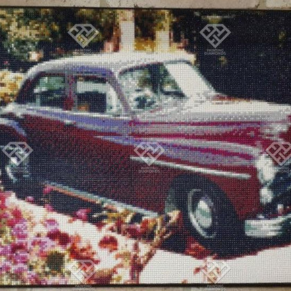Custom Diamond Painting of an old car