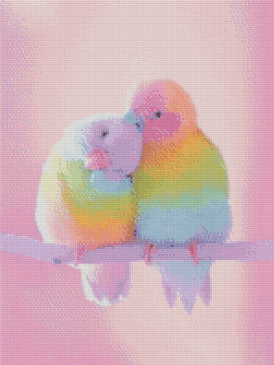 Rainbow Love Birds - 5D Diamond Painting Kit