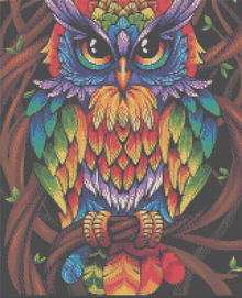 Colourful Owl - 5D Diamond Painting kit