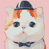 Gentleman Kitty artwork shown as a completed diamond painting preview