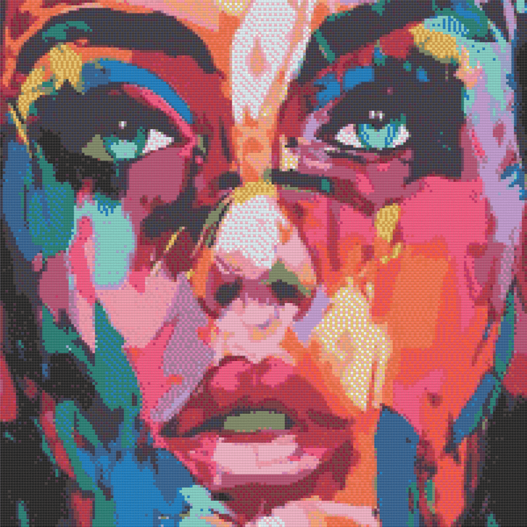 Modern Woman artwork shown as a completed diamond painting preview