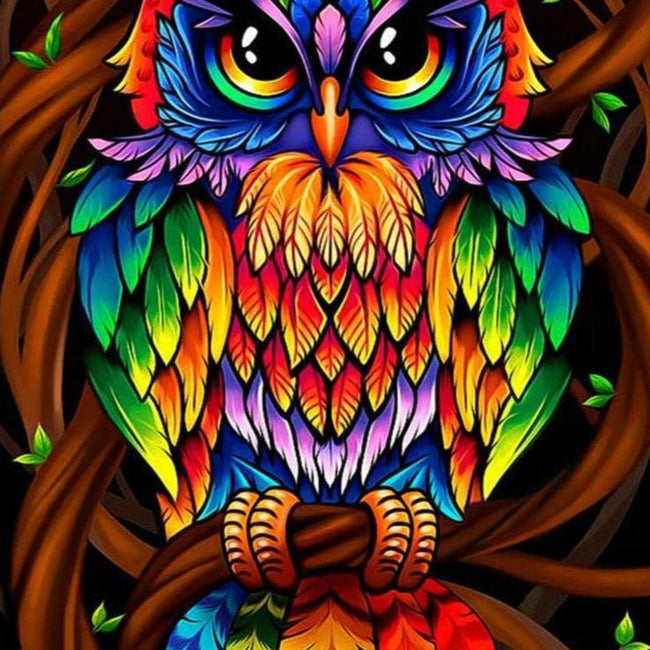 Colourful Owl - 5D Diamond Painting kit