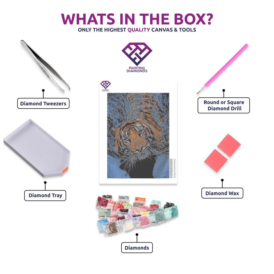 Swimming Tiger - 5D Diamond Painting Kit